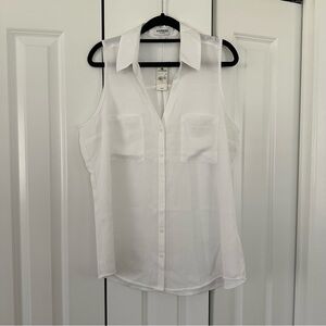 NWT Express Sleeveless Portofino Blouse - White